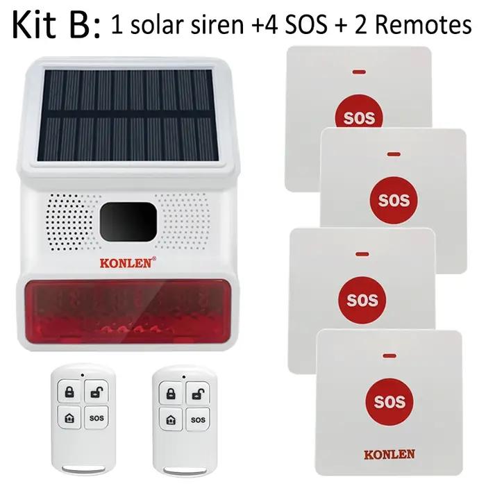 SOS aide bouton d'appel solaire alarme d'urgence sirène extérieure panique crise survie auto-défense personnes âgées