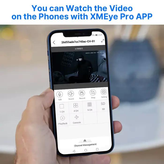 Hiseeu 5MP Audio IP caméra de Surveillance de sécurité POE H.265 extérieur étanche IP66 CCTV