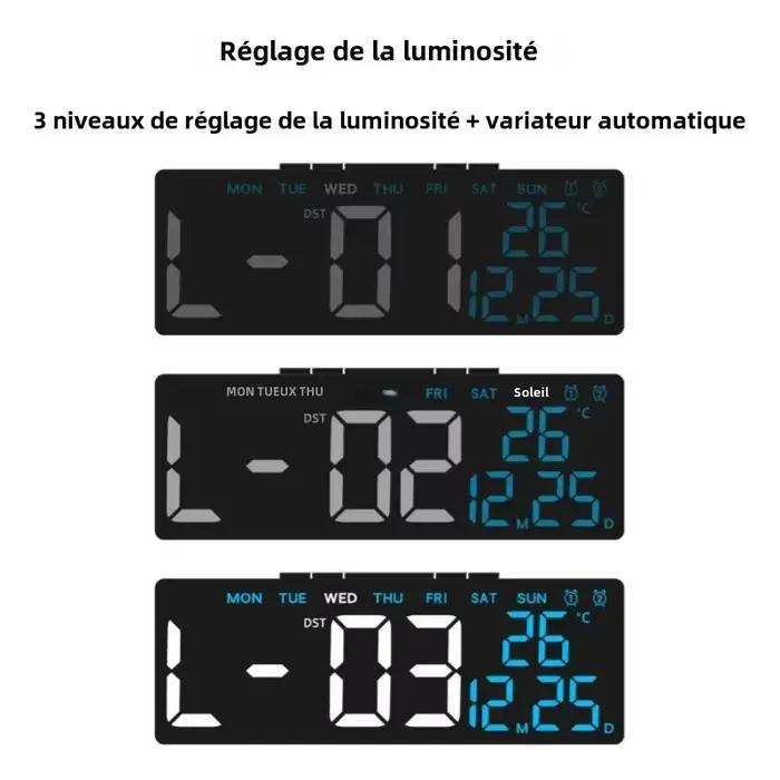 Réveil numérique alimenté par USB avec double alarme, affichage de la date, température et compte à rebours pour un réveil parfait et une décoration moderne de votre intérieur