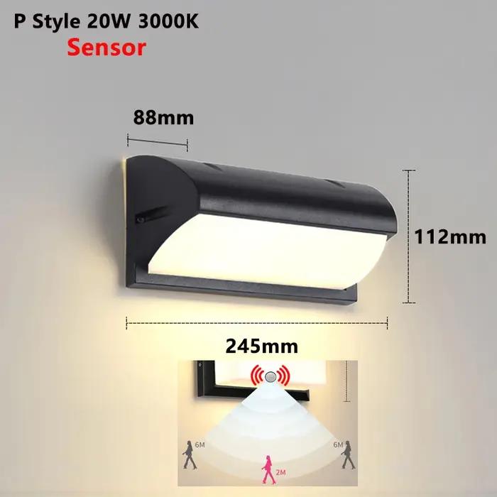 Led Extérieur Applique Murale Étanche IP65 Détecteur De Mouvement