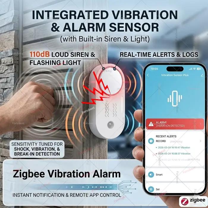 Sirène d'alarme intelligente Zigbee