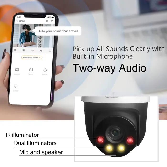 Caméra de sécurité Dahua 5MP intelligente à double éclairage réseau WizSense PT avec détection humaine