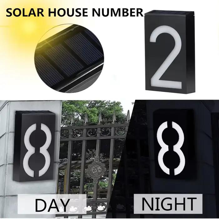 Numéros de maison lumineux solaires pour l'extérieur
