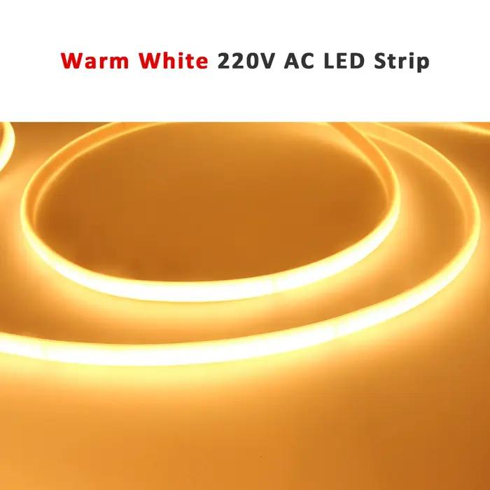 Bandes LED 220V étanche COB LED bande lumineuse 240Led/M 3000K 4000K 6000K décor à la maison ruban Flexible éclairage linéaire