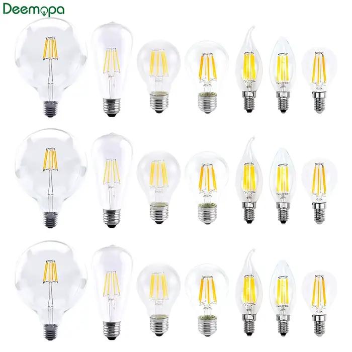 Ampoule à Filament LED E27 rétro Edison lampe 220V 2W 4W 6W 8W E14 Vintage bougie Globe lustre éclai