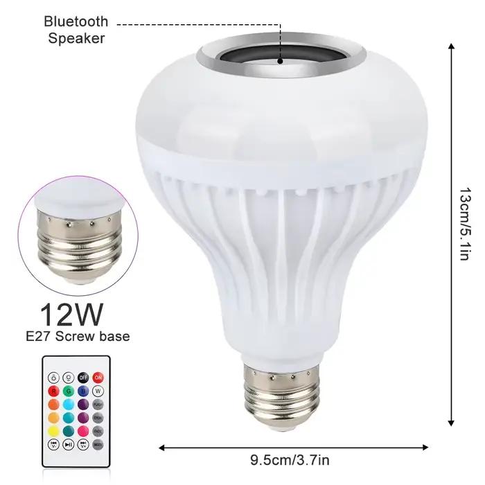 12W E27 RGB coloré musique télécommande LED ampoule Led lumières intelligentes Bluetooth