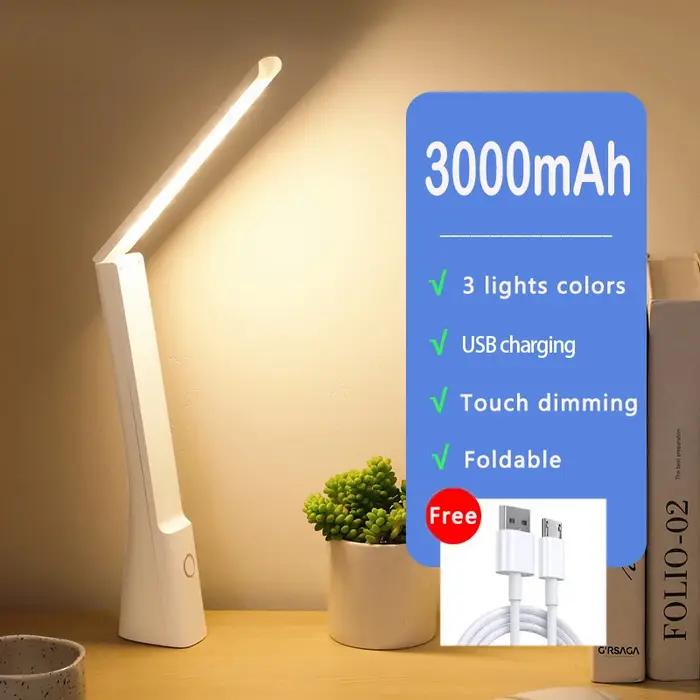 Lampe de bureau Led pliable tactile réglable pour maison intelligente chambre veilleuse étudiant lecture USB Rechargeabl