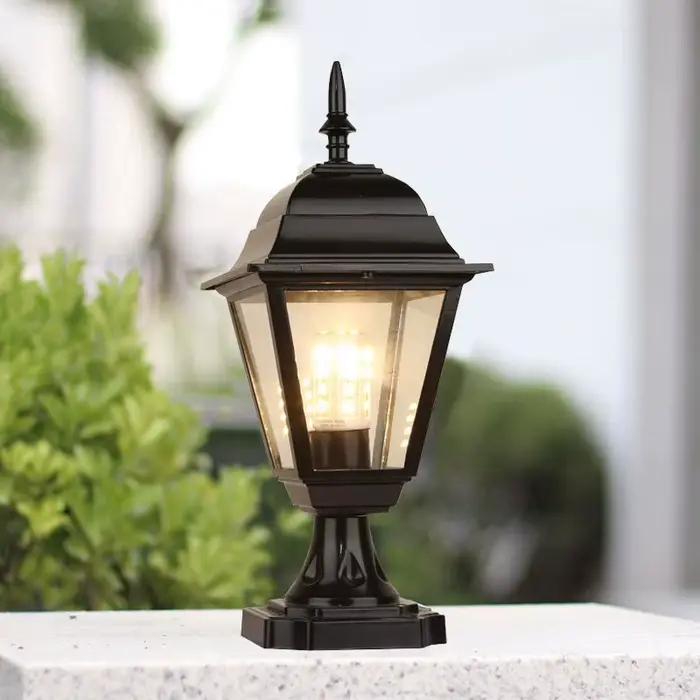 Lampes de colonne minimalistes de style européen pour clôture extérieure de villa