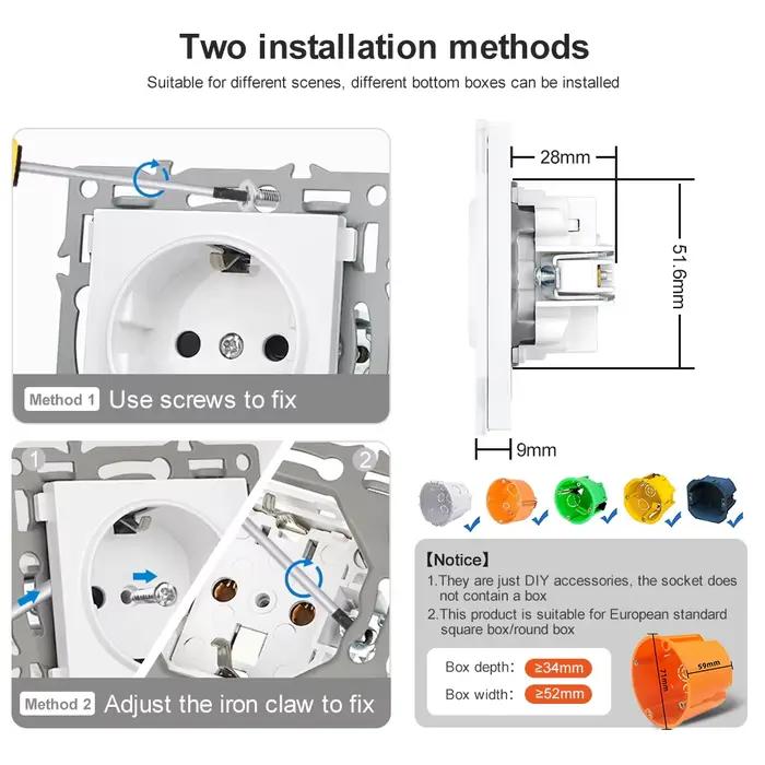 Module d'interrupteur pour volet roulant SRAN 2Gang avec plaque en fer et interrupteur à ressort