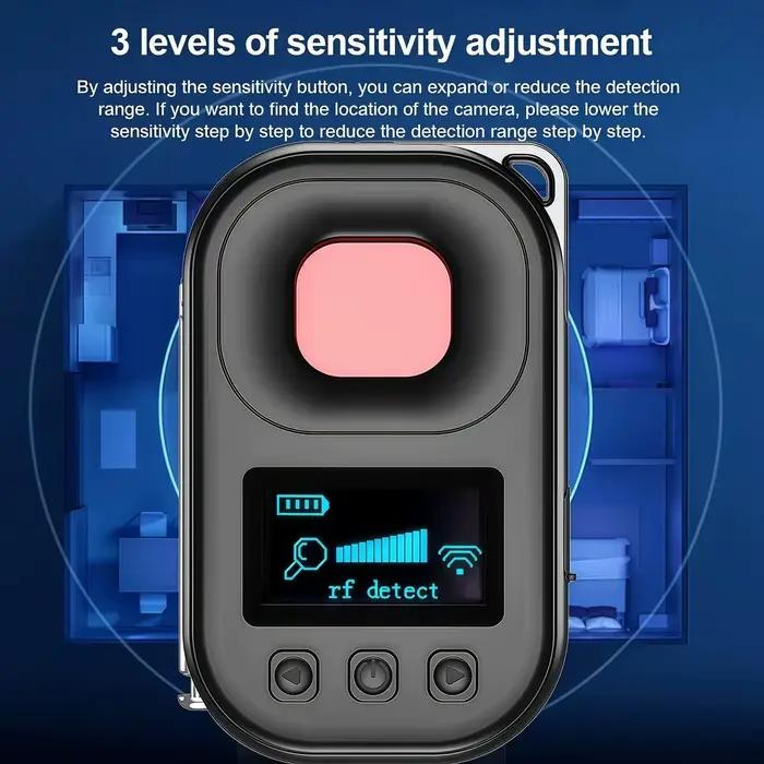 Détecteur T03 multifonction anti-espionnage : localisateur RF pour caméras espionnes audio