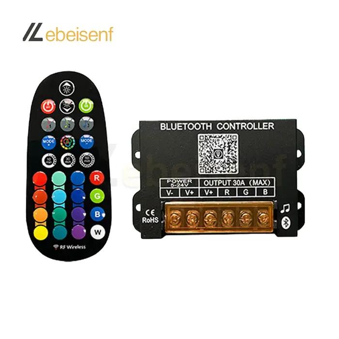 Contrôleur de variateur intelligent Bluetooth RGB DC 5V 12V 24V 30A et télécommande RF sans fil à 29 touches pour bande