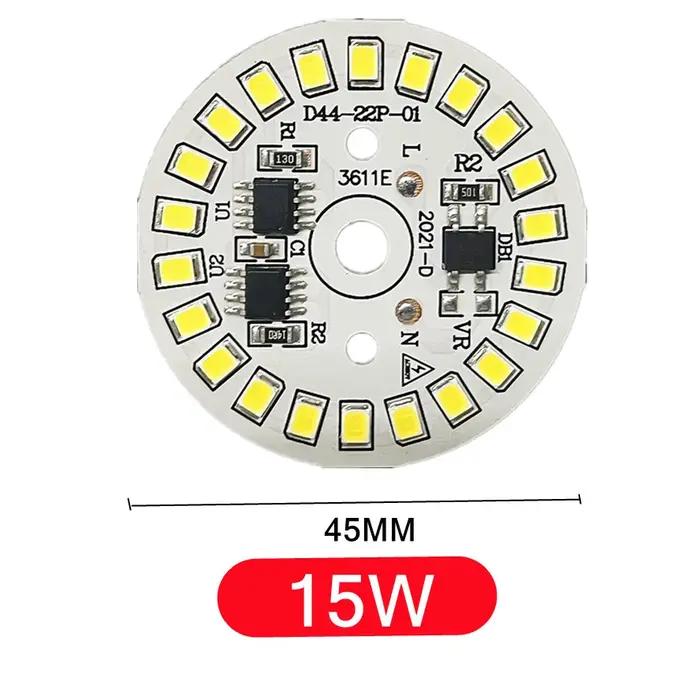Puce LED pour ampoule 3W 5W 7W 9W 12W SMD 2835 perles de lumière rondes AC 220V-240V