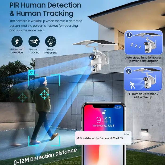 Caméra solaire extérieure 4G SIM/Wifi