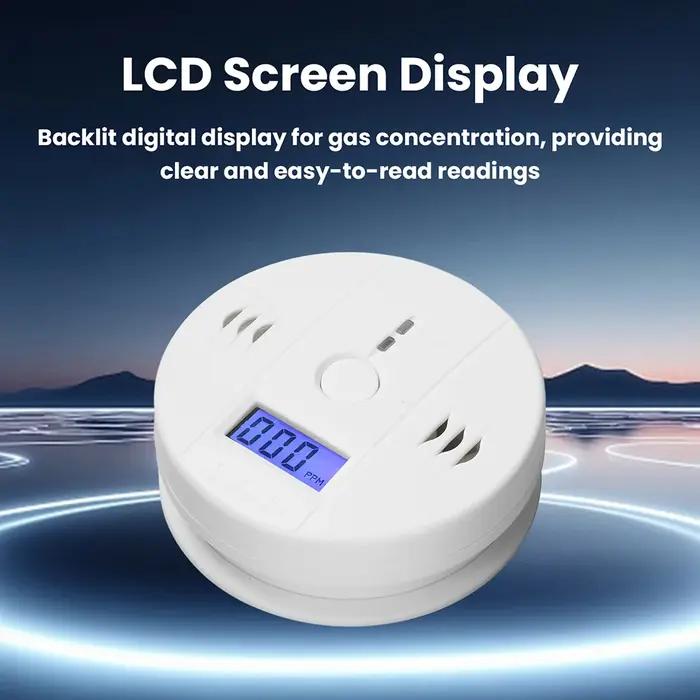 Détecteur de monoxyde de carbone avec écran LCD pour la maison, alarme incendie sans fil pour cuisine et pièces chauffées en continu