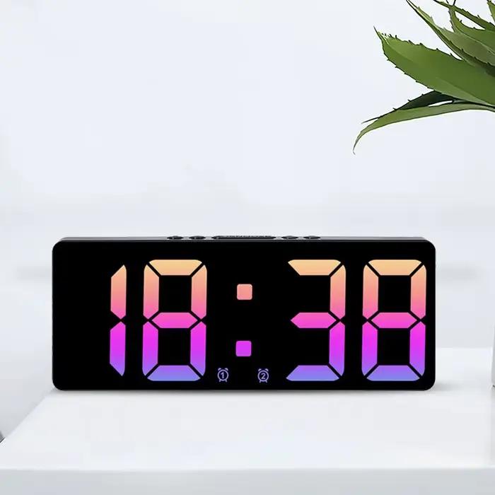 Réveil numérique à commande vocale TeperMobSnooze moderne avec double réveil, mode nuit et fonction anti-satb pour une meilleure expérience de réveil
