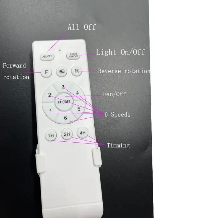 Ventilateur de plafond LED moderne sans lumières moteur à courant continu 6 vitesses ventilateurs de