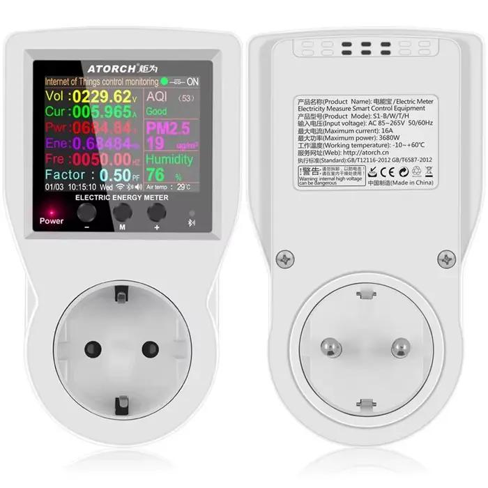 265V 16A Tuya WIFI prise intelligente wattmètre numérique consommation d'électricité puissance Kwh avec interrupteur
