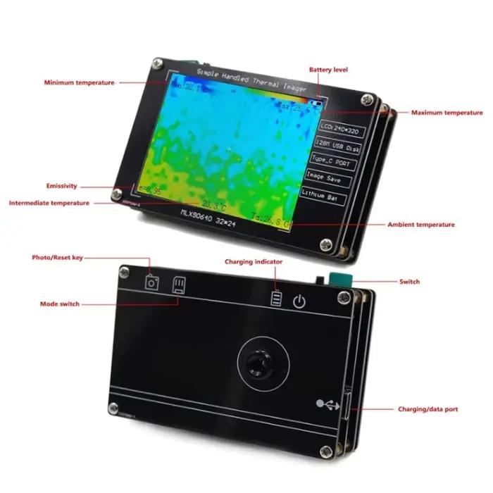 Caméra infrarouge, caméra infrarouge numérique MLX90640