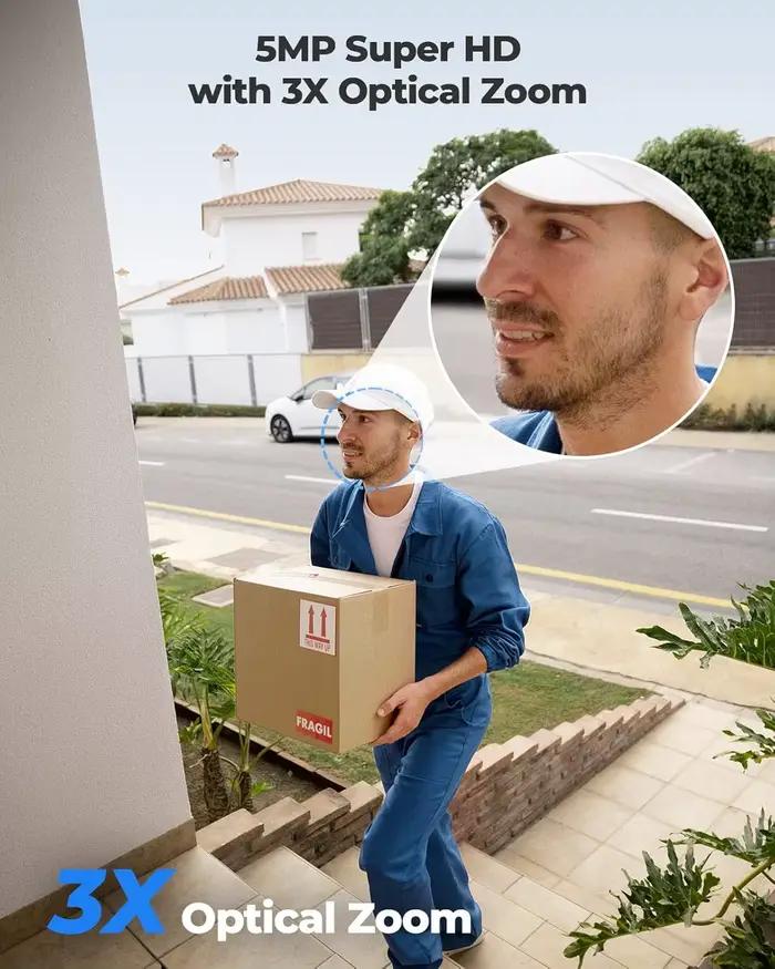 Caméra de sécurité REOLINK 5MP double WiFi PTZ avec zoom optique 3x 360 °