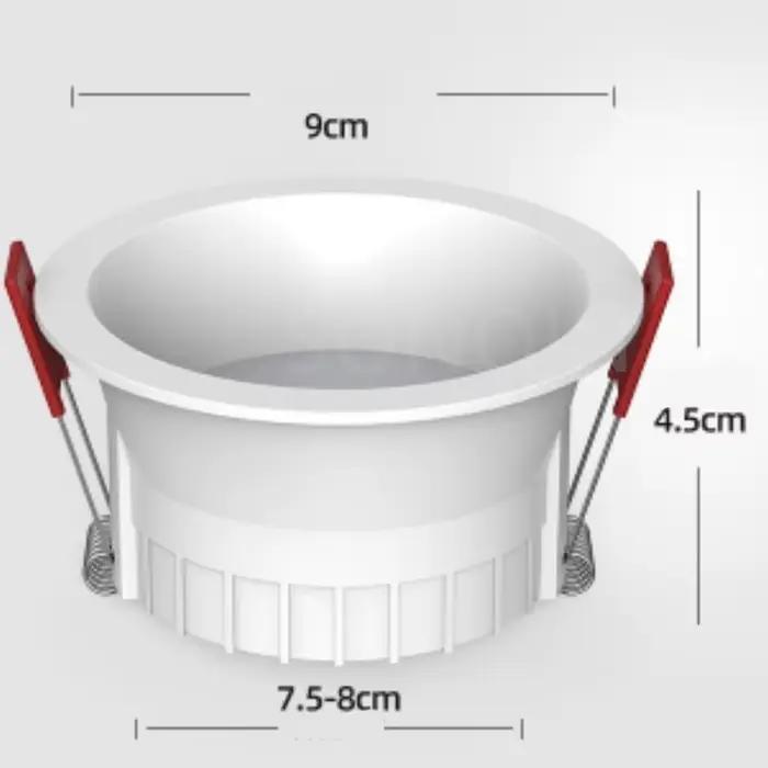 Spot Lumineux Encastrable Rond avec Technologie COB, Lumière à Intensité Réglable, Anti-Éblouissemen