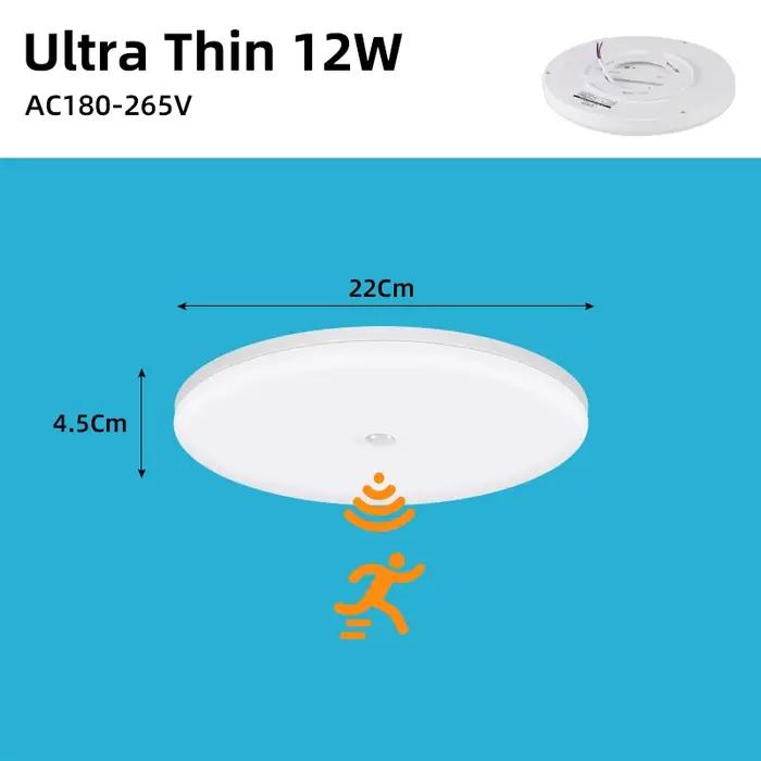Led capteur de mouvement lumière 85-220V plafonnier pour maison couloir escalier véranda salon chambre Rader