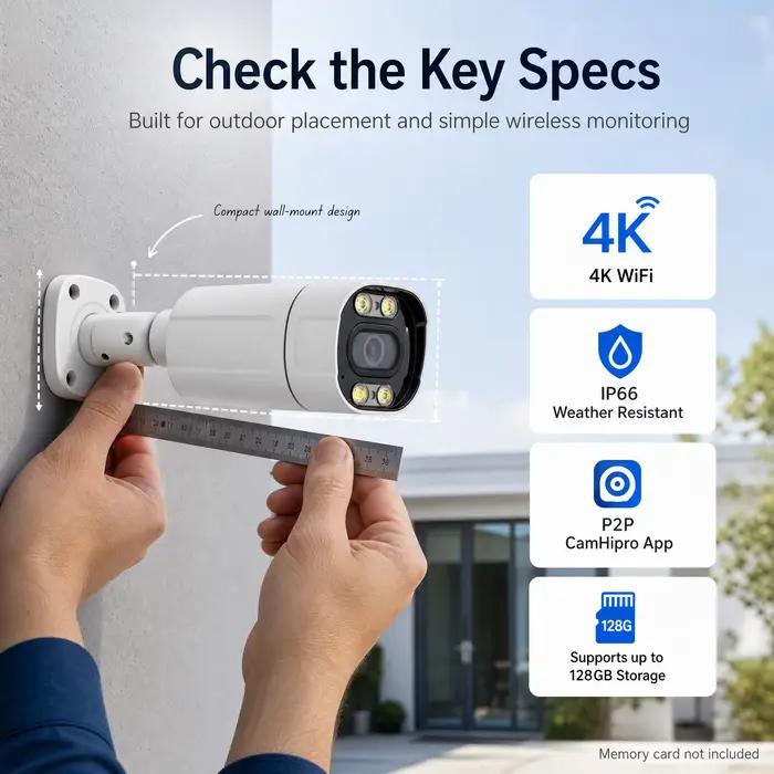 Caméra de surveillance extérieure IP WiFi 4K 8MP 5MP 1080P