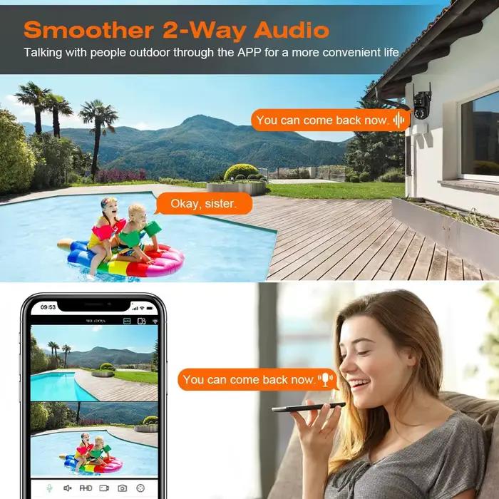 Caméra Wifi PTZ 8MP 4K avec double objectif