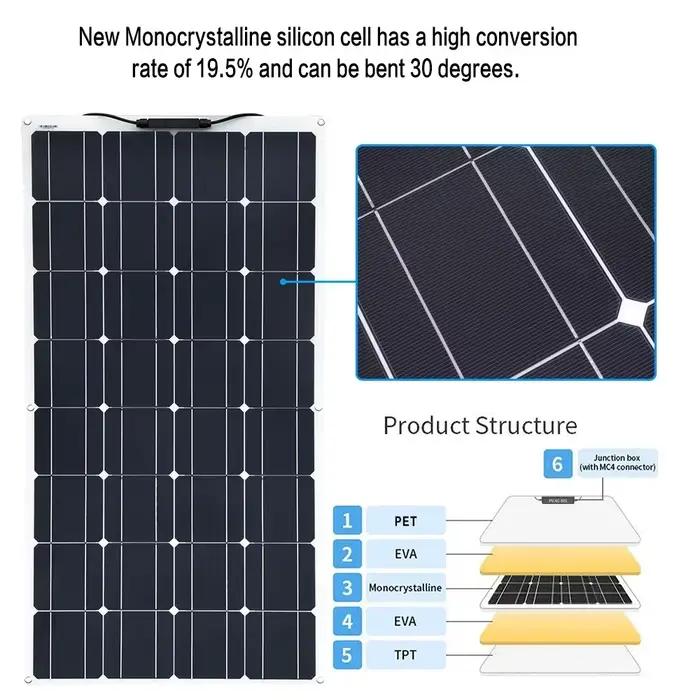 Panneau solaire Mono Flexible 200W 100W