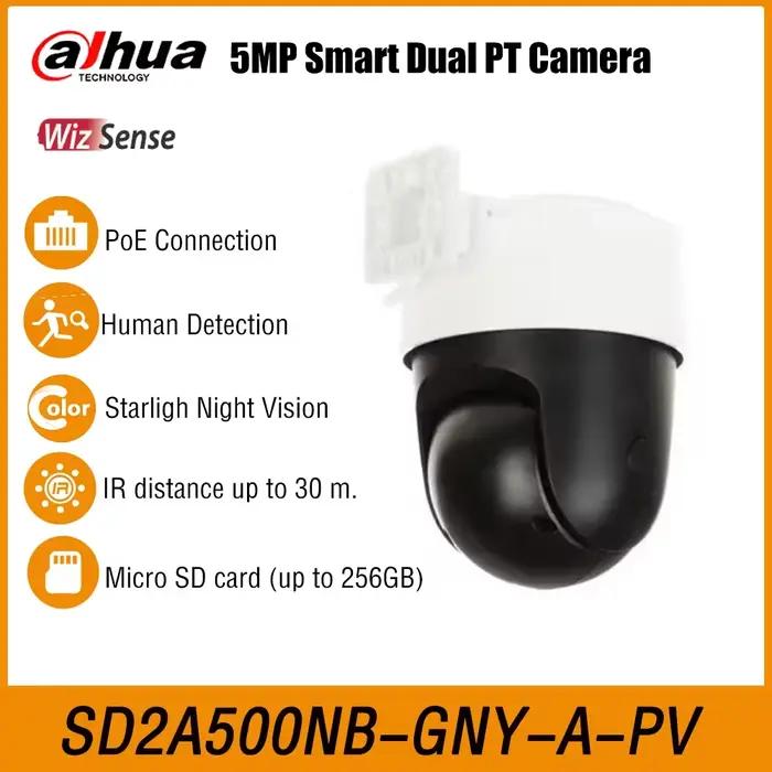 Caméra de sécurité Dahua 5MP intelligente à double éclairage réseau WizSense PT avec détection humai