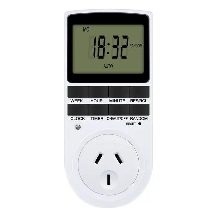Minuterie numérique électronique cyclique 24 heures pour cuisine prise enfichable programmable prise synchronisation 10 groupes de paramètres pour UE UK AU US BR