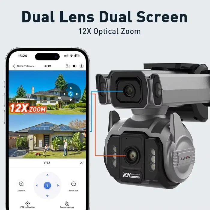 Caméra de surveillance extérieure LS VISION Enregistrement vidéo 24h/24 et 7j/7 Zoom optique 12x PTZ
