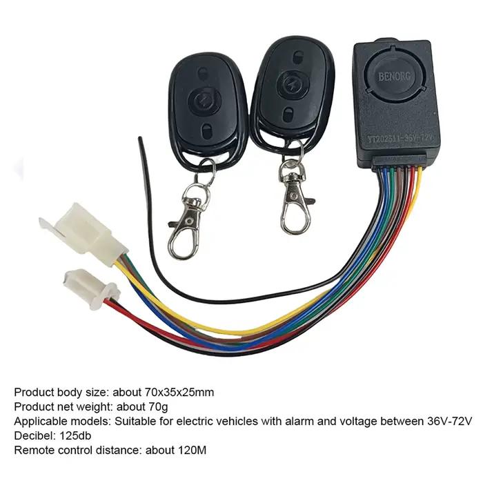 Système d'alarme pour scooter électrique RC 5-1PC 36-72V