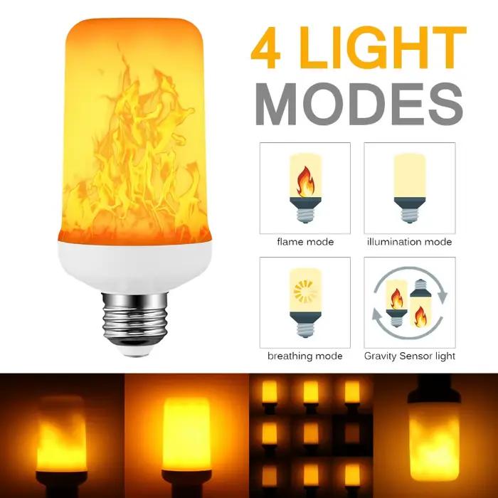 Ampoule LED décorative à effet de flamme dynamique 4 modes