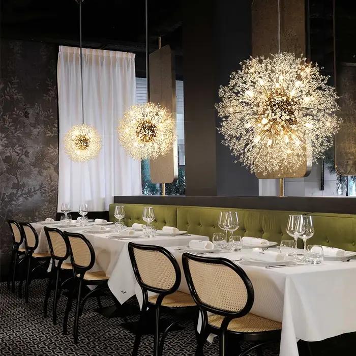 Luminaires suspendus LED modernes en forme de pissenlit pour salon, salle à manger, chambre à couche