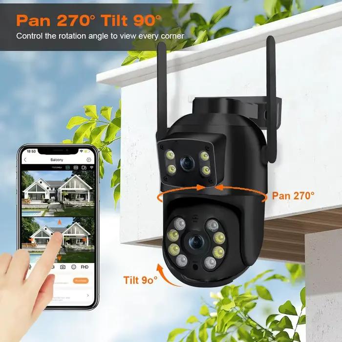 Caméra Wifi PTZ 8MP 4K avec double objectif