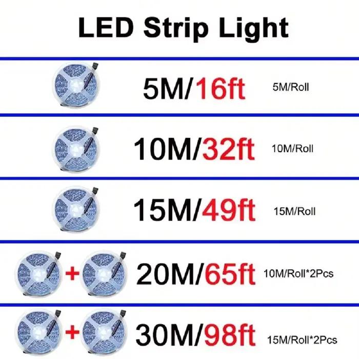1-30M RGB LED bande lumineuse 5V USB Bluetooth 24Key télécommande ruban Flexible changement de couleur lampe à LED