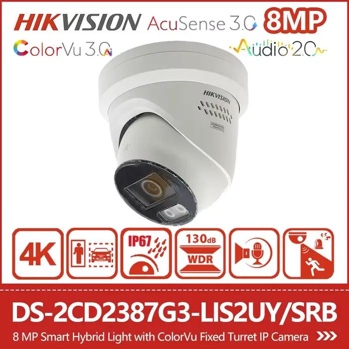 Caméra de sécurité Hikvision 8MP 4K à double éclairage ColorVu3.0 AcuSense3.0 DS-2CD2387G3-LIS2UY/SR