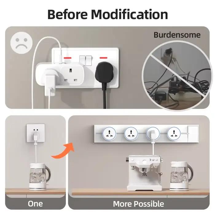 Prise murale 8000W avec interrupteur FR adaptatrice mobile Standard EU US UK et ports USB pour usage résidentiel et général occasions spéciales