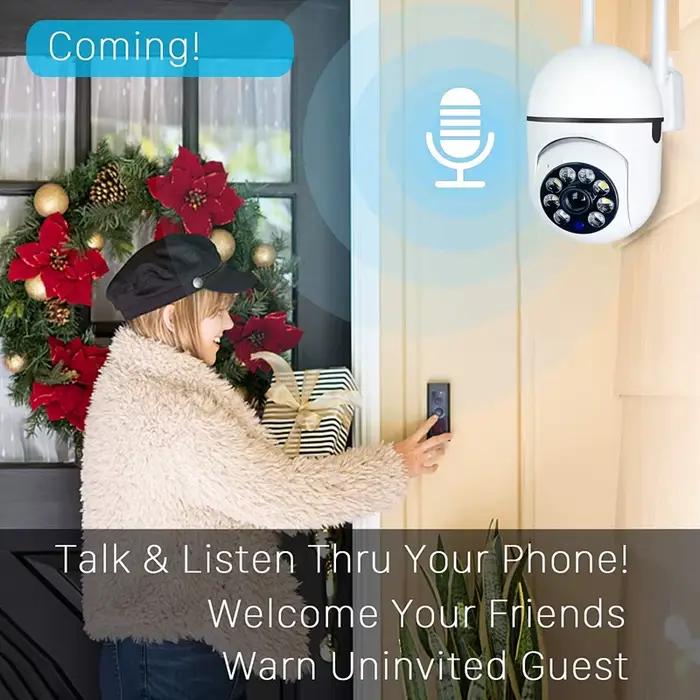 Caméra IP intelligente extérieure sécurité à domicile WIFI CCTV Surveillance avec Vision nocturne couleur sans fil HD Audio bidirectionnel 1080P