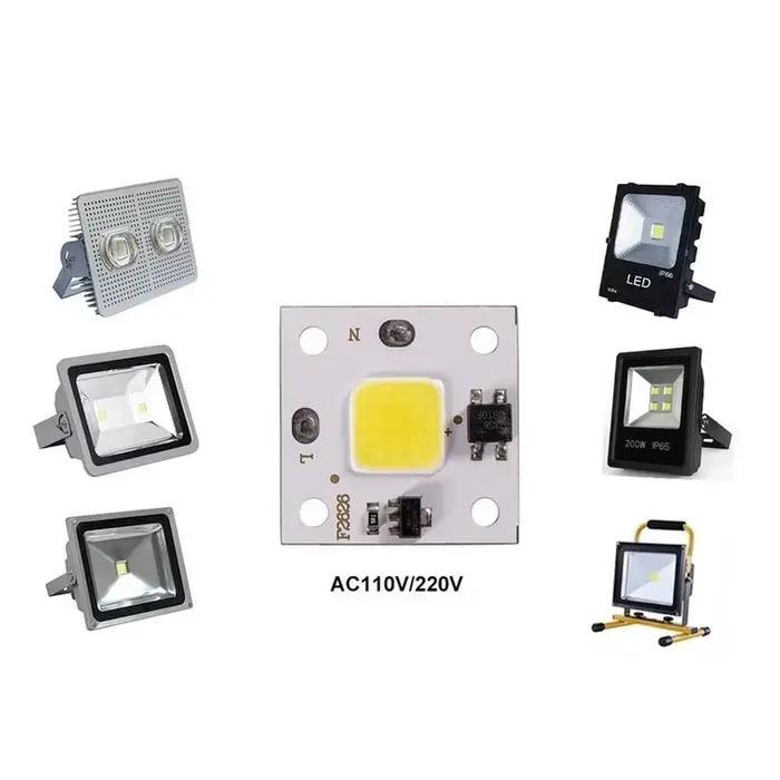 1/PCS Puce COB 10W 20W 30W 50W 220V LED IC intelligent pas besoin de pilote 3W 5W 7W 9W LED ampoule