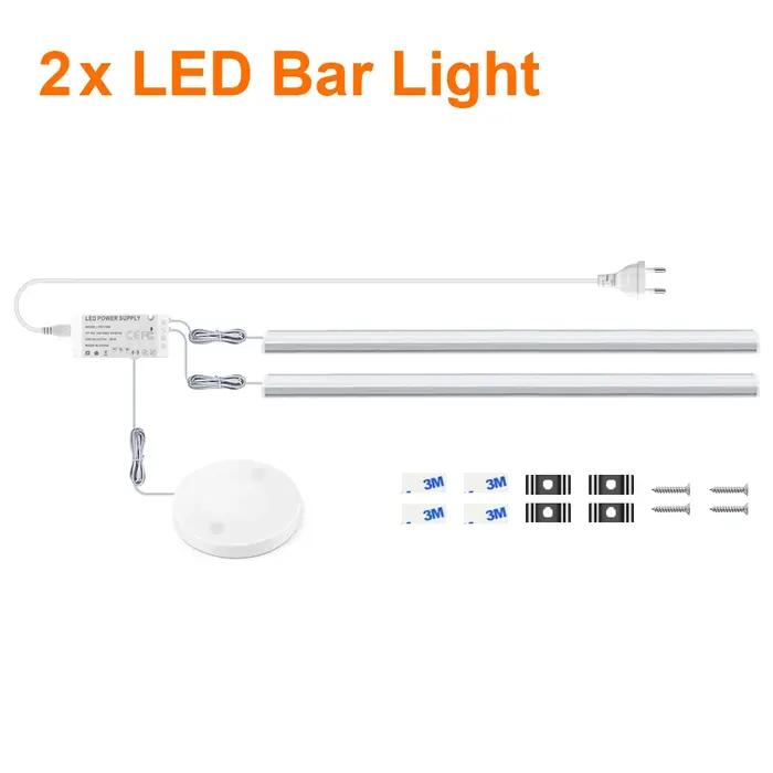 Cuisine LED sous armoire lumière pénétrable interrupteur tactile bois main balayage capteur de mouvement réglable salle de bain barre lampe de nuit éclairage