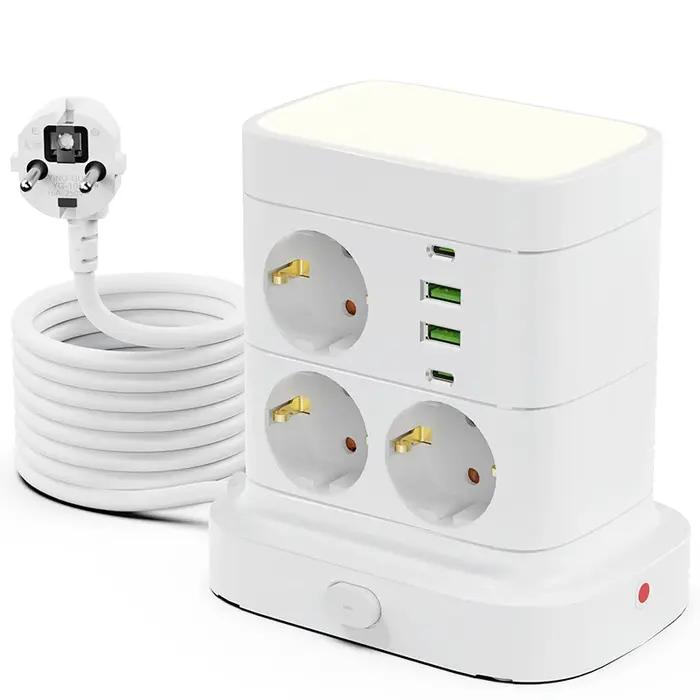 Tour multiprise avec 4 ports USB 2 Type C protection contre les surcharges pour bureau et chambre occassions spéciales