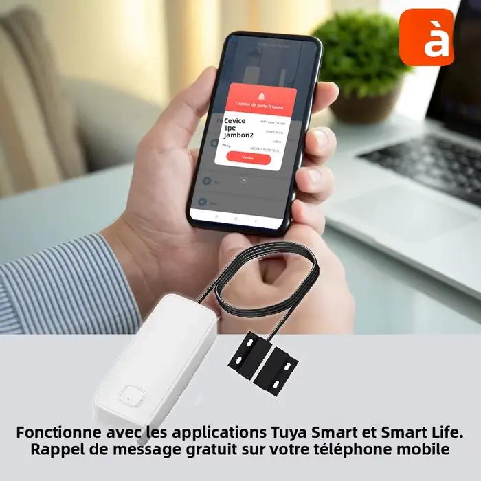 Tuya WIFI capteur magnétique de fenêtre de porte intelligente alarme de sécurité détecteur ouvert fermé