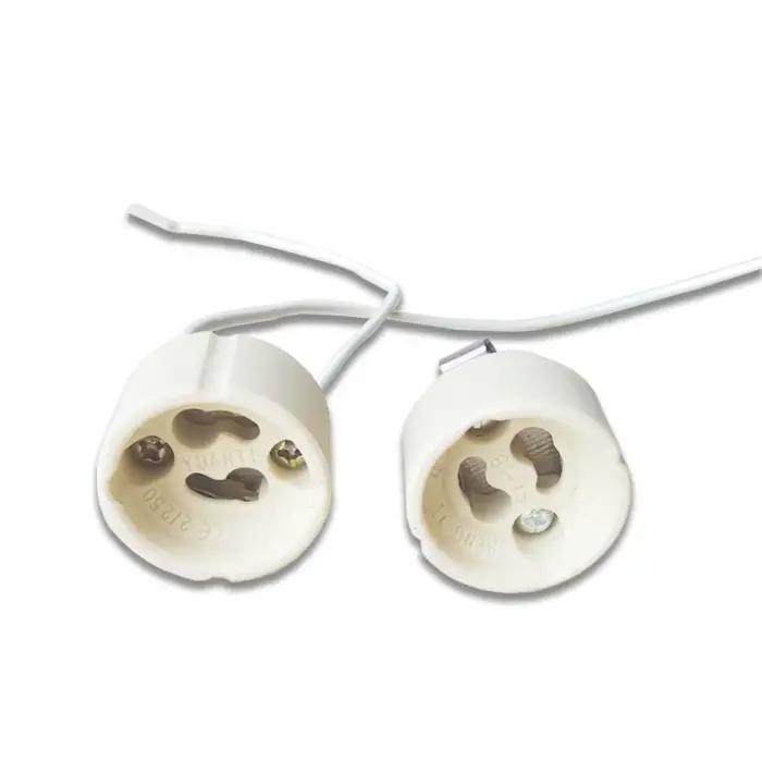 Support fixe de lampe à prise directe haute tension en céramique avec raccords de tête de lampe, GU1