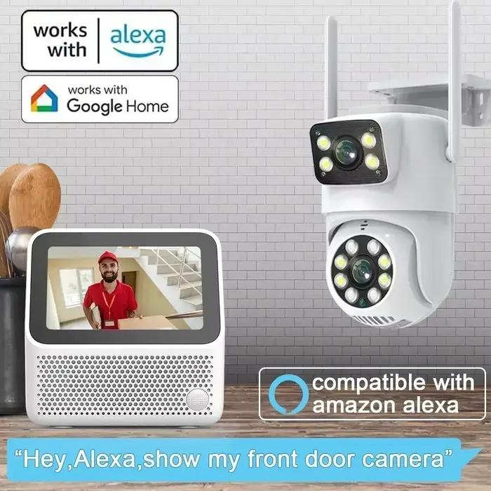 4K 8MP Tuya double objectif PTZ WIFI caméra Full HD