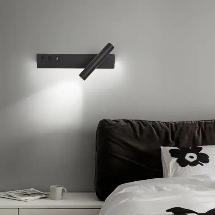 Mur LED lumières avec interrupteur USB rotatif réglable lecture projecteur chambre chevet Foyer coul
