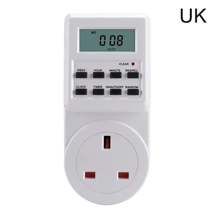 Minuterie numérique électronique, 12/24 heures, cyclique, prise UE, UK, US, minuterie de cuisine, prise programmable, 220V, 120V