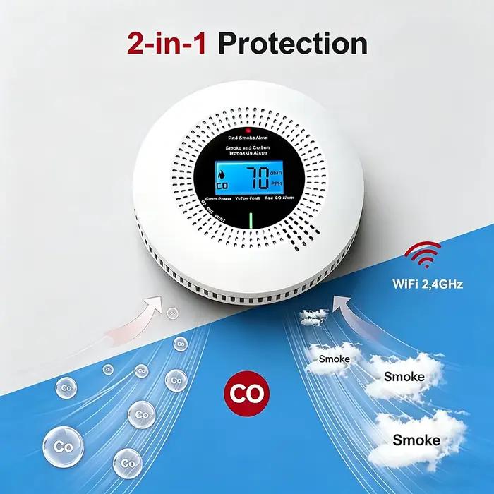 Détecteur de fumée et de CO Wifi Tuya