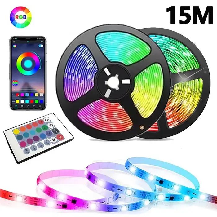 1-30M RGB LED bande lumineuse 5V USB Bluetooth 24Key télécommande ruban Flexible changement de couleur lampe à LED