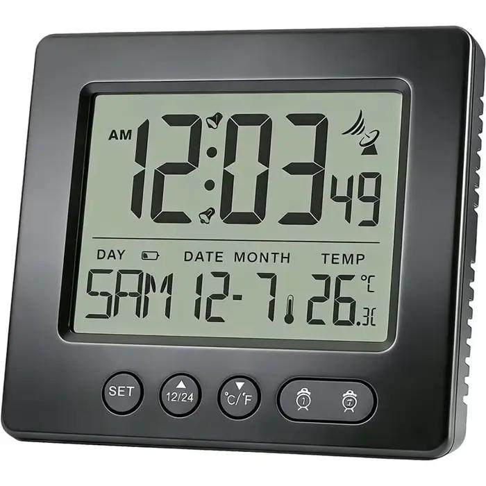 Radio-réveil numérique AT63 avec thermomètre, fonction de 5 minutes, 2 réglages d'heures d'alarme, h